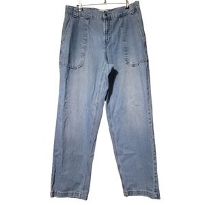 We The Free Free People Light Wash Utility Straight Leg Jeans Blue Womens Medium